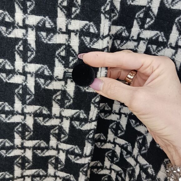 $448 NEW Juicy Couture SWING Coat Sz L Black Angel Twist Black White Houndstooth - Picture 9 of 16